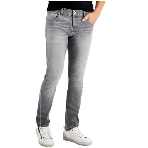 INC International Concepts Mens Berlin Slim Strait Gray Light Wash Jeans 32 x 30 - Picture 13 of 13